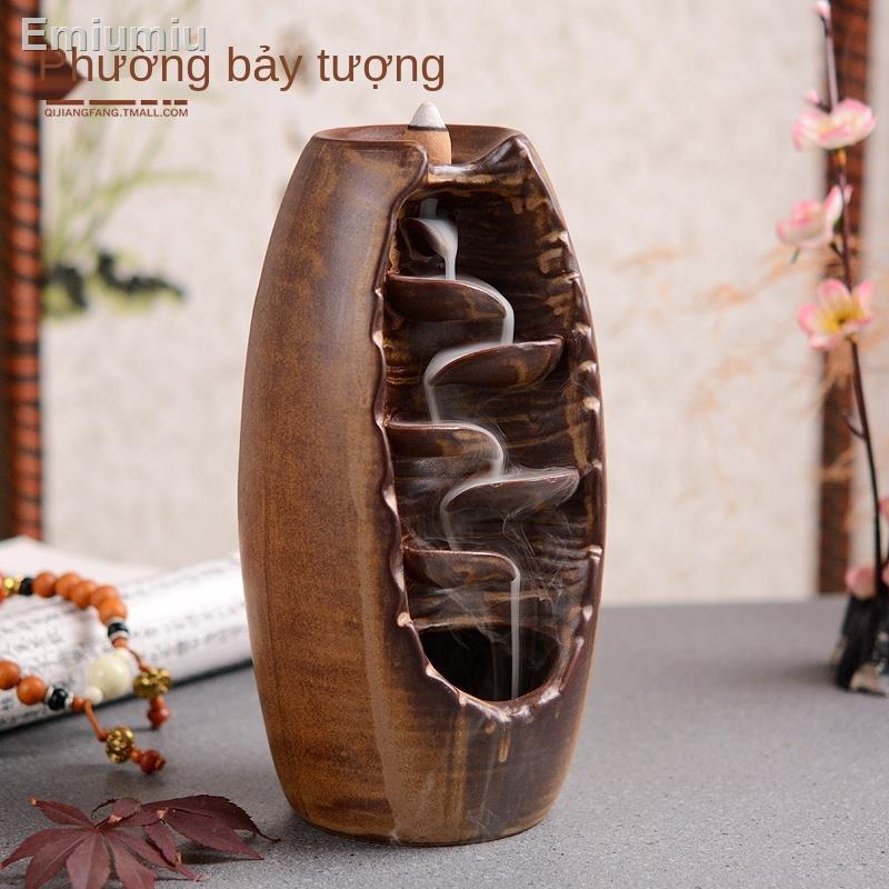 ◊> Lư hương chảy ngược làm quà tặng cho gia đình Tháp hương trầm hương đồ trang trí gốm sứ màu