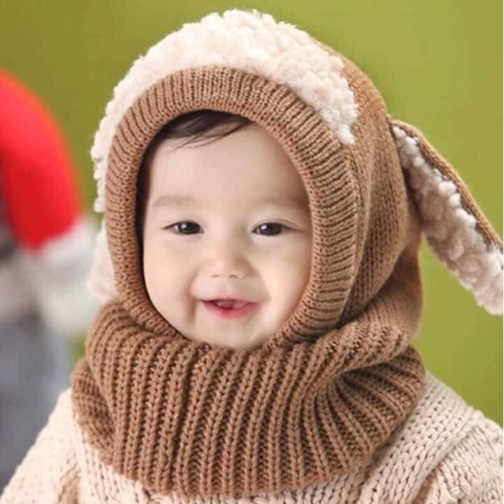 Mũ len tai cừu cực ấm áp cho bé