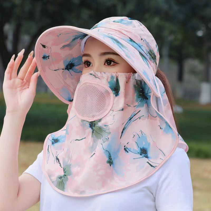 Nón chống nắng khẩu trang 360 cao cấp phong cách Hàn, mũ rộng vành chống nắng chống uv thời trang