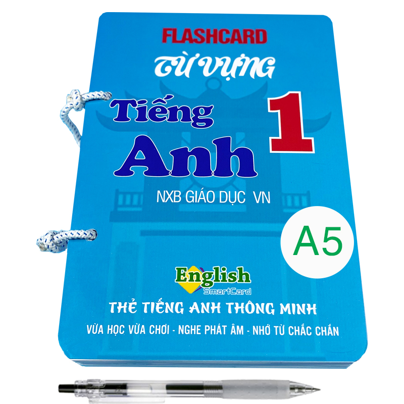 4 Bộ flashcard Tiếng Anh Lớp 1 2 3 khổ lớn A5, có phát âm và hình ảnh sinh động