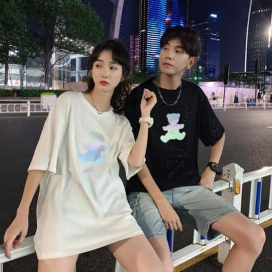 Áo Thun Phản Quang Nam Nữ In hình Con Gấu, áo chất, đi đêm, đi phượt bao ngầu, nhìn đã mắt
