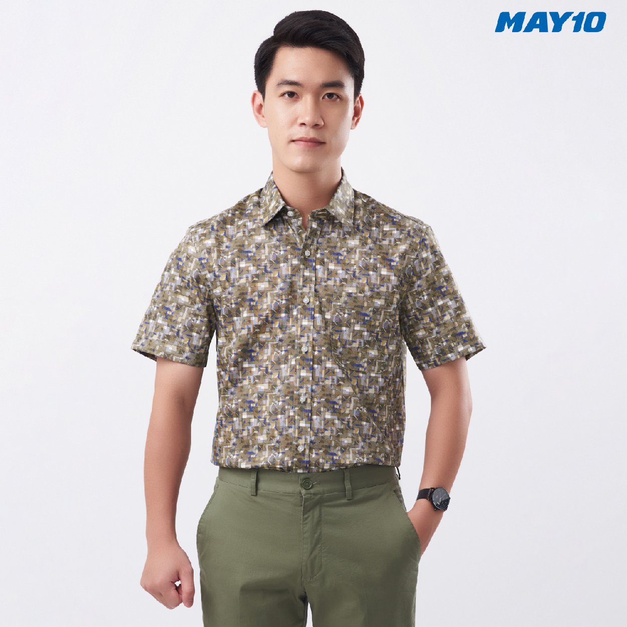 Áo sơ mi nam cộc tay May 10 form Regular mã 010119061 H115