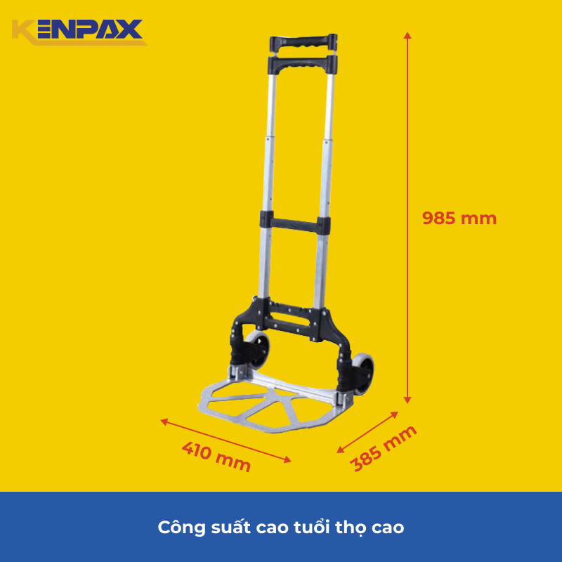 Xe Kéo Hàng, Đẩy Hàng Kenpax 2 Bánh Mini Gấp Gọn Hợp Kim Nhôm Cao Cấp Chịu Lực Tải Trọng 85kg