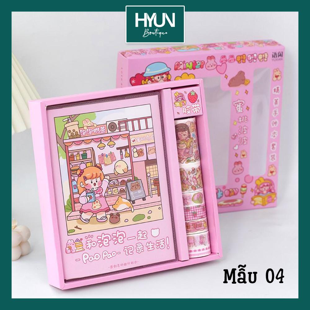 Set sổ tay sticker dán washi tape dễ thương trang trí bullet journal planner HYUN BOUTIQUE