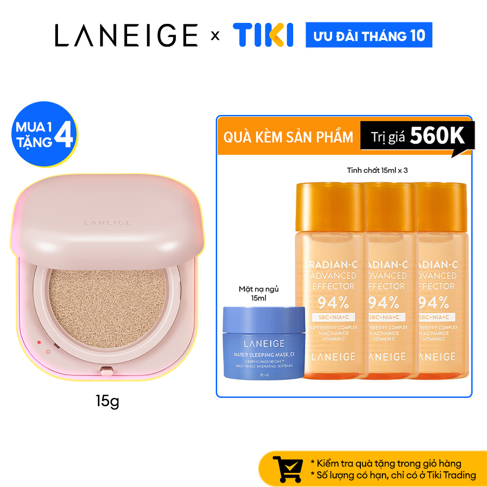 Phấn Nước Trang Điểm Dưỡng Ẩm Thế Hệ Mới Cho Lớp Nền Bóng Khỏe Laneige Neo Cushion Glow 15g