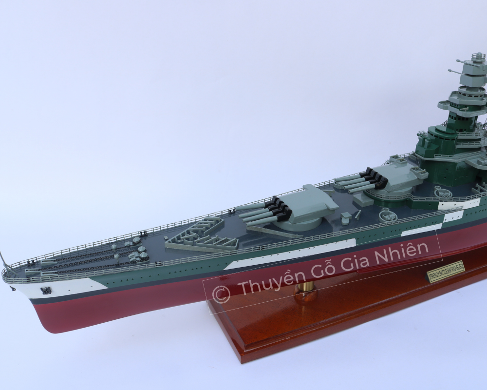 [Giá xưởng] Mô Hình Thuyền Gỗ Phong Thủy Dạng Thuyền Chiến FRENCH BATTLESHIP RICHELIEU Chính Hãng Hàng Xuất Khẩu Chất Lượng Cao (Giá