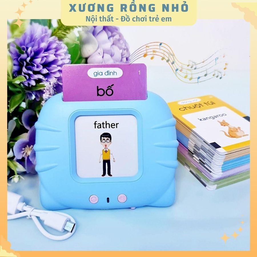 Máy đọc thẻ song ngữ Anh Việt flashcard 255 thẻ 510 từ vựng và 12 chủ đề 