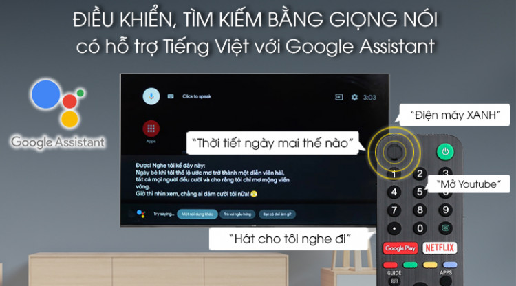 Android Tivi Sony 4K 55 inch KD-55X9500G - Tìm kiếm giọng nói bằng tiếng Việt Android Tivi Sony 4K 55 inch KD-55X9500G - Tìm kiếm giọng nói bằng tiếng Việt