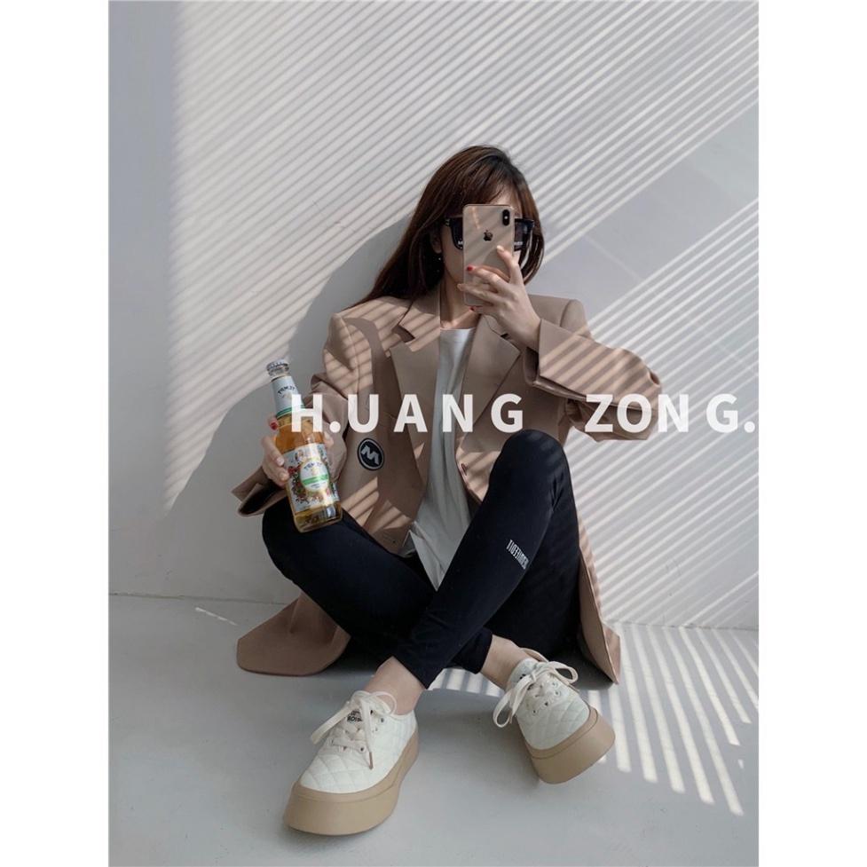 Giày thể thao nữ Ulzzang đế bằng bánh mì basic độn đế vải canvas bata mới hot phong cách hàn quốc đẹp cá tính đẹp