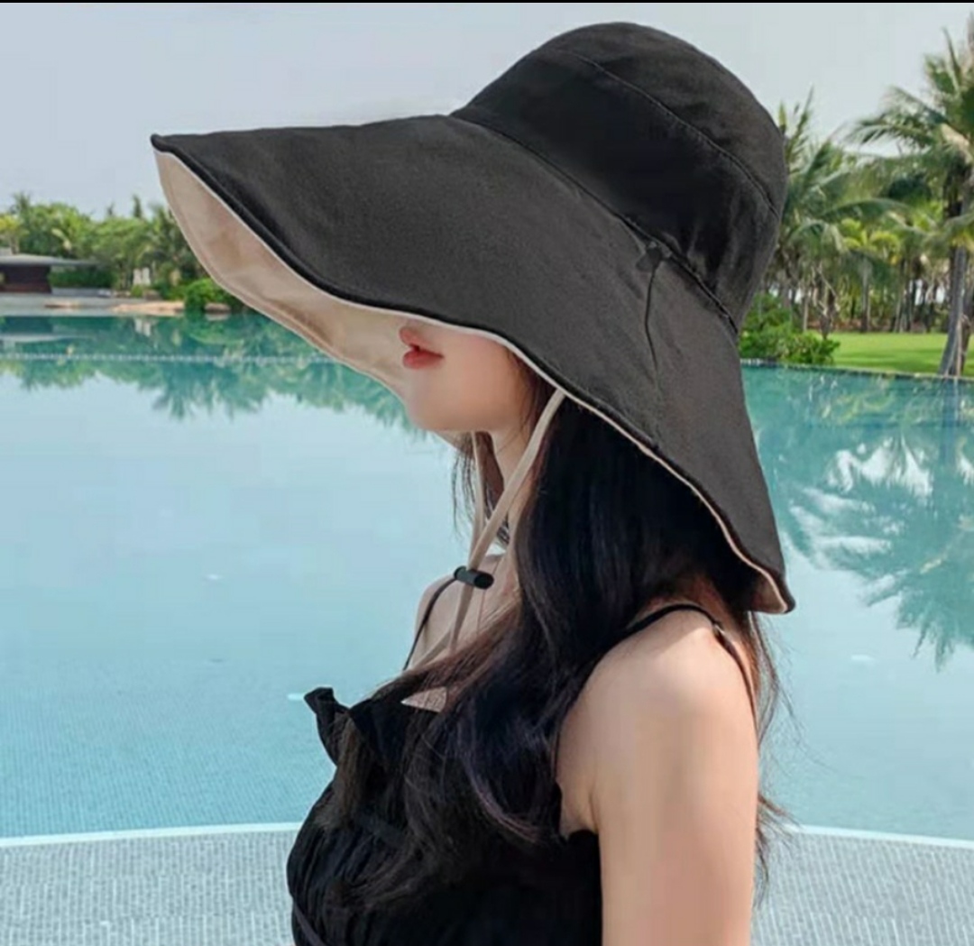 Mũ đi biển đẹp nón vành rộng đội 2 mặt gấp gọn chống nắng UV thoáng mát kiểu dáng Korea dona22061901
