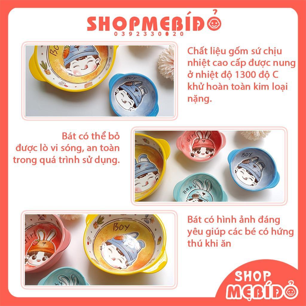 Bát Ăn Dặm Gốm Sứ Bát Ăn Cơm Bé Trai Bé Gái Decor Dễ Thương Cho Bé Shop Mẹ Bí Đỏ T76
