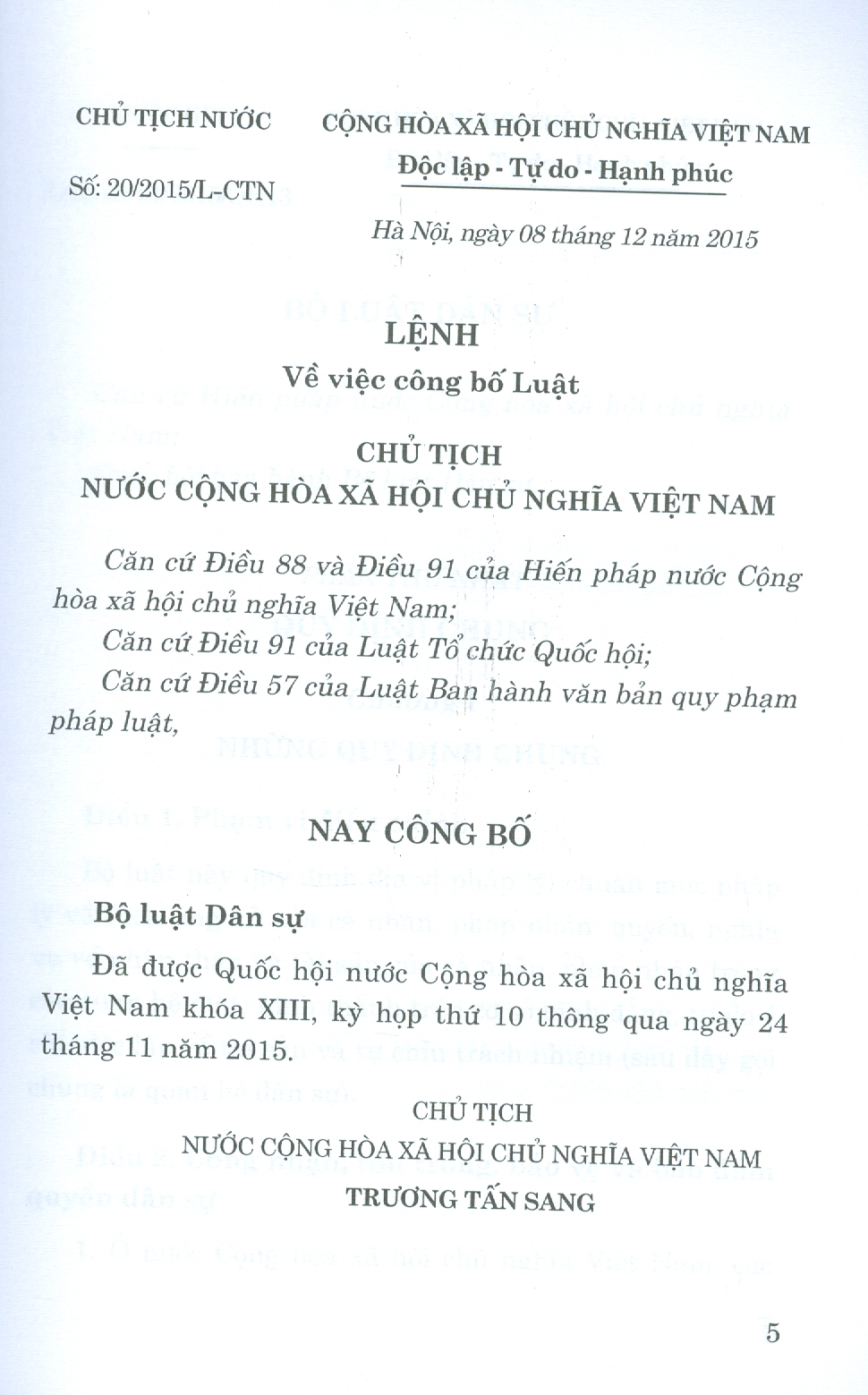 Bộ Luật Dân Sự - Bản in năm 2022