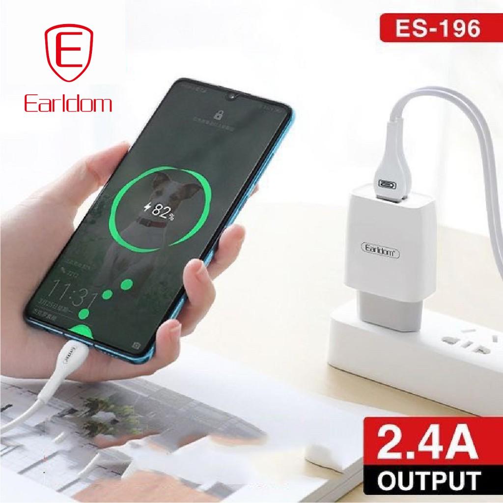 Sạc bộ, 2 cổng USB, 2.4A Earldom ES-196 - Hàng chính hãng