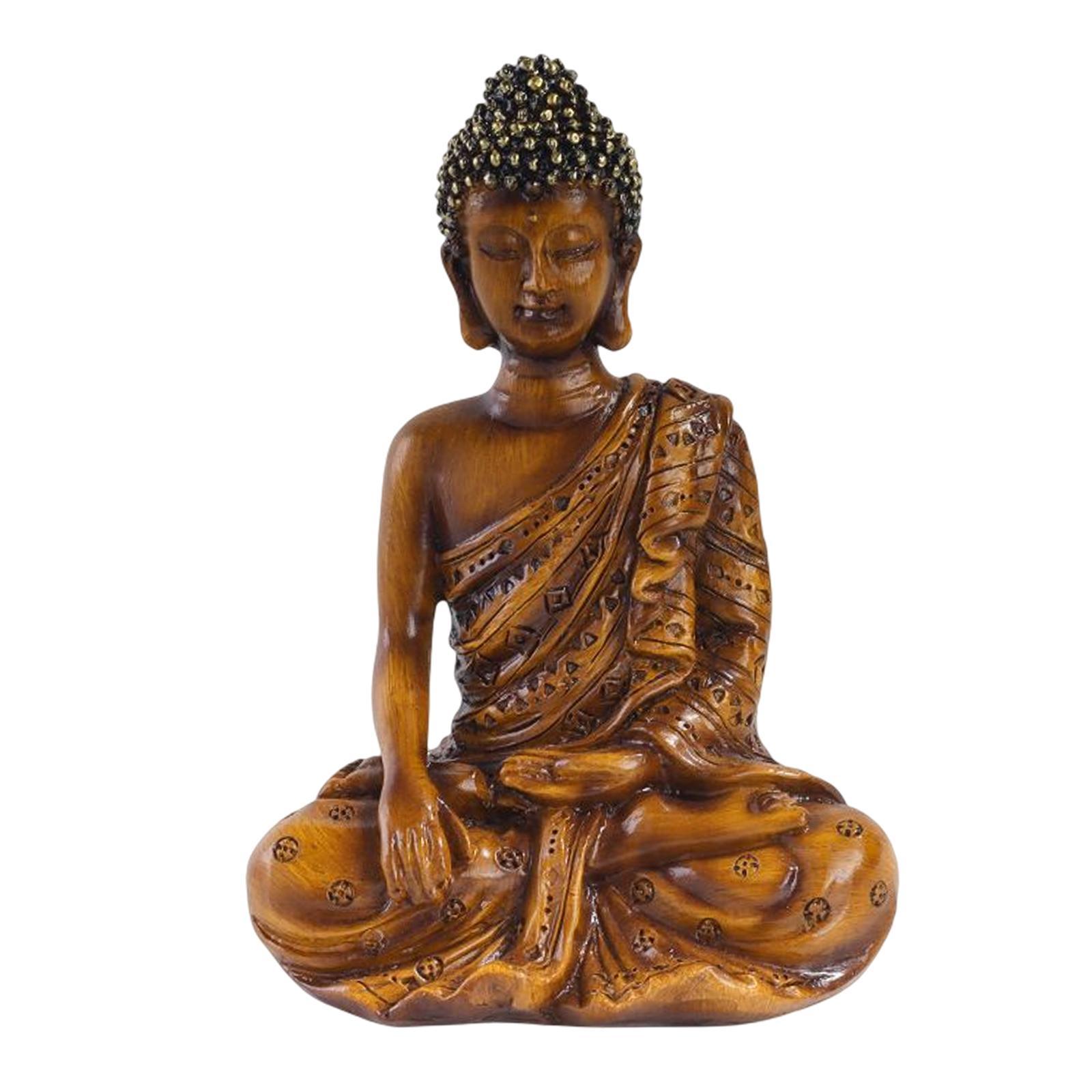 Resin Buddha Statue Thailand Buddha Figurine for Living Room Garden Tabletop