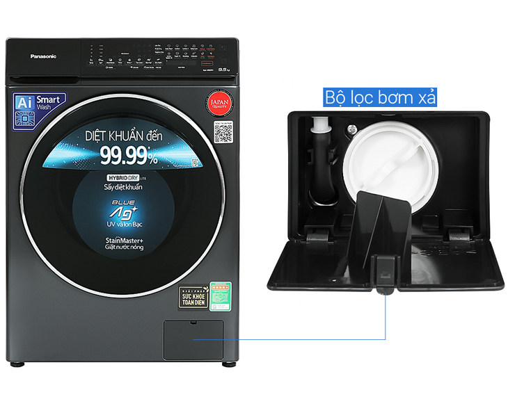 NA-V95FR1BVT - Máy giặt sấy Panasonic 9.5/2 kg HÀNG CHÍNH HÃNG