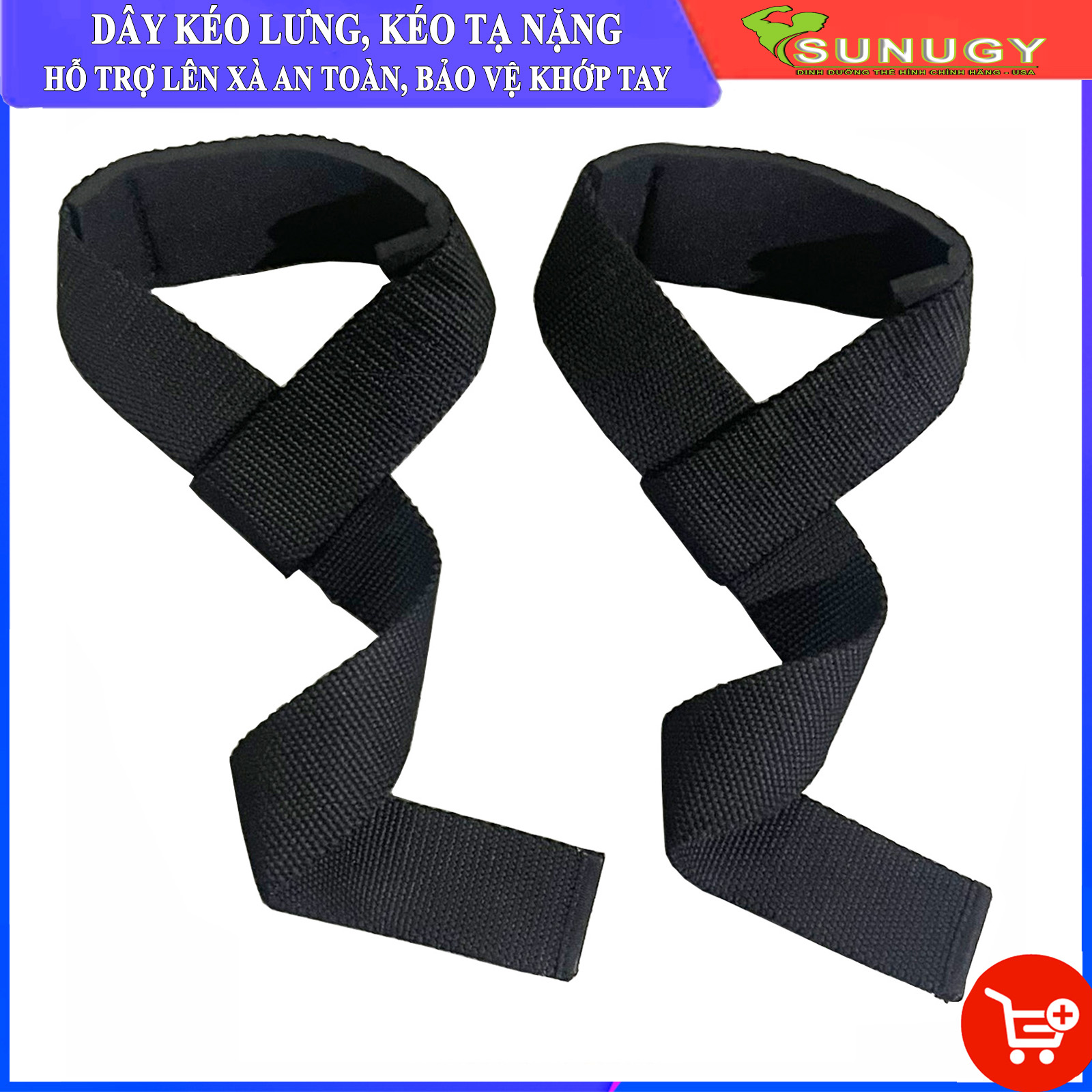 Dây kéo lưng hỗ trợ tập deadlift cho người tập gym, dây kéo tạ, dây hỗ trợ lên xà - Lifting Straps