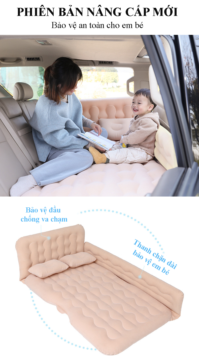 Giường Nệm Đệm Hơi Ô Tô Cao Cấp PHIÊN BẢN MỚI dùng cho Xe Hơi 4 đến 7 chỗ (bán tải, sedan, SUV, ...)