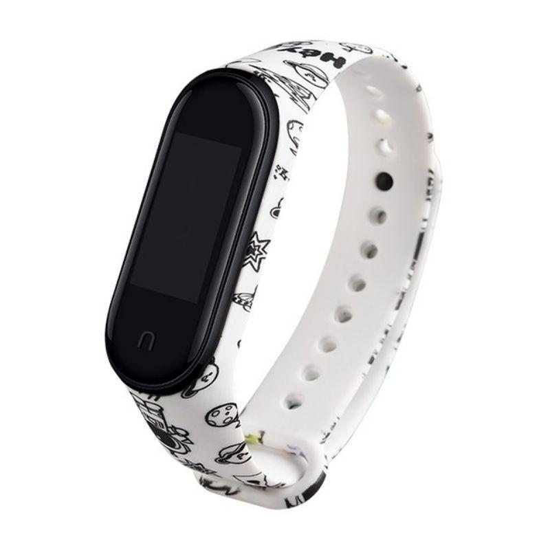 Dây Đeo Cao Su Xiaomi Miband 5 hoạ tiết cartoon phi hành gia dây Chất Lượng cao