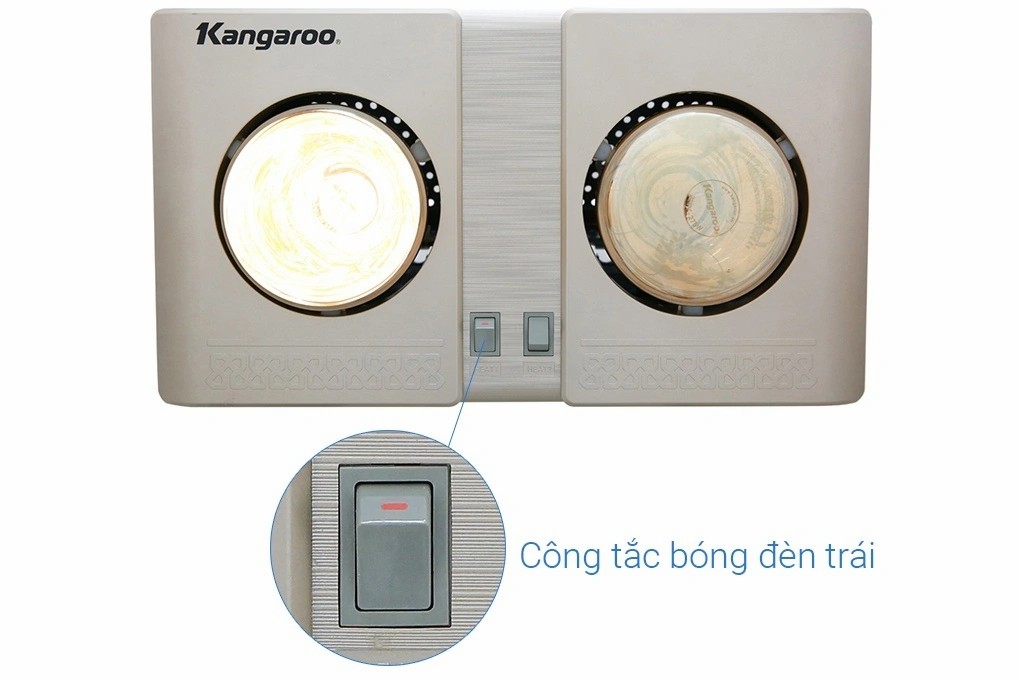 Đèn Sưởi Phòng Tắm Kangaroo KG247/KG247V - 2 Bóng - Hàng chính hãng