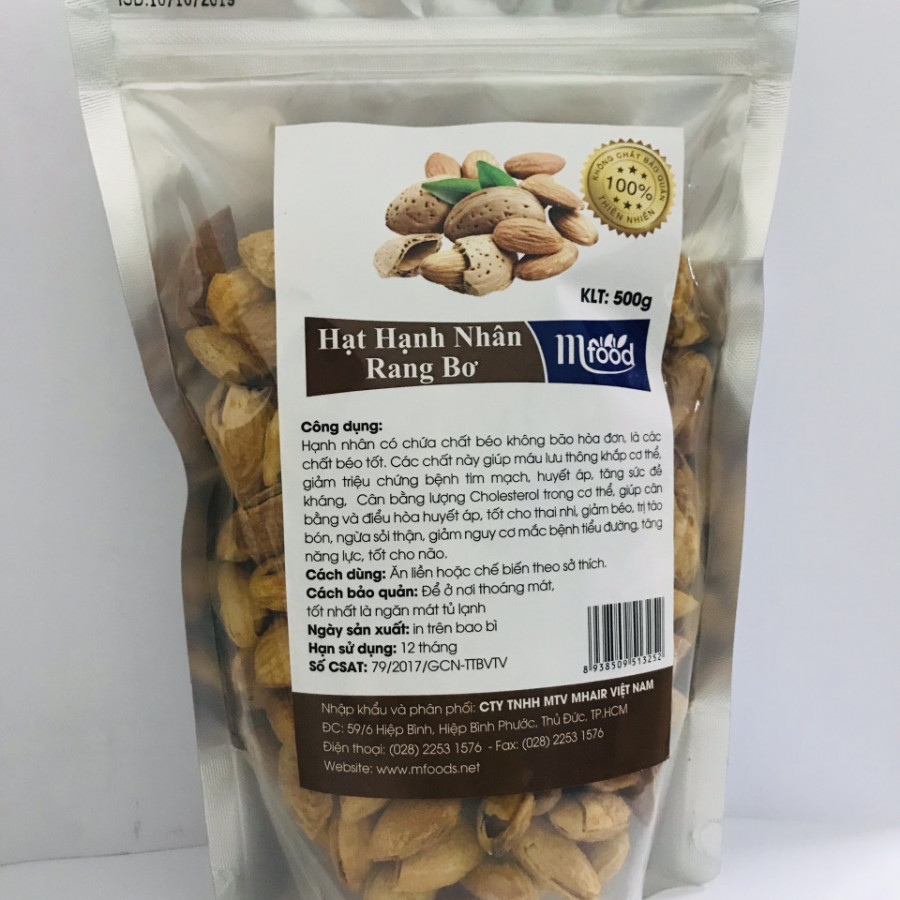 Hạnh Nhân Rang Bơ Mỹ Túi Zip 500g