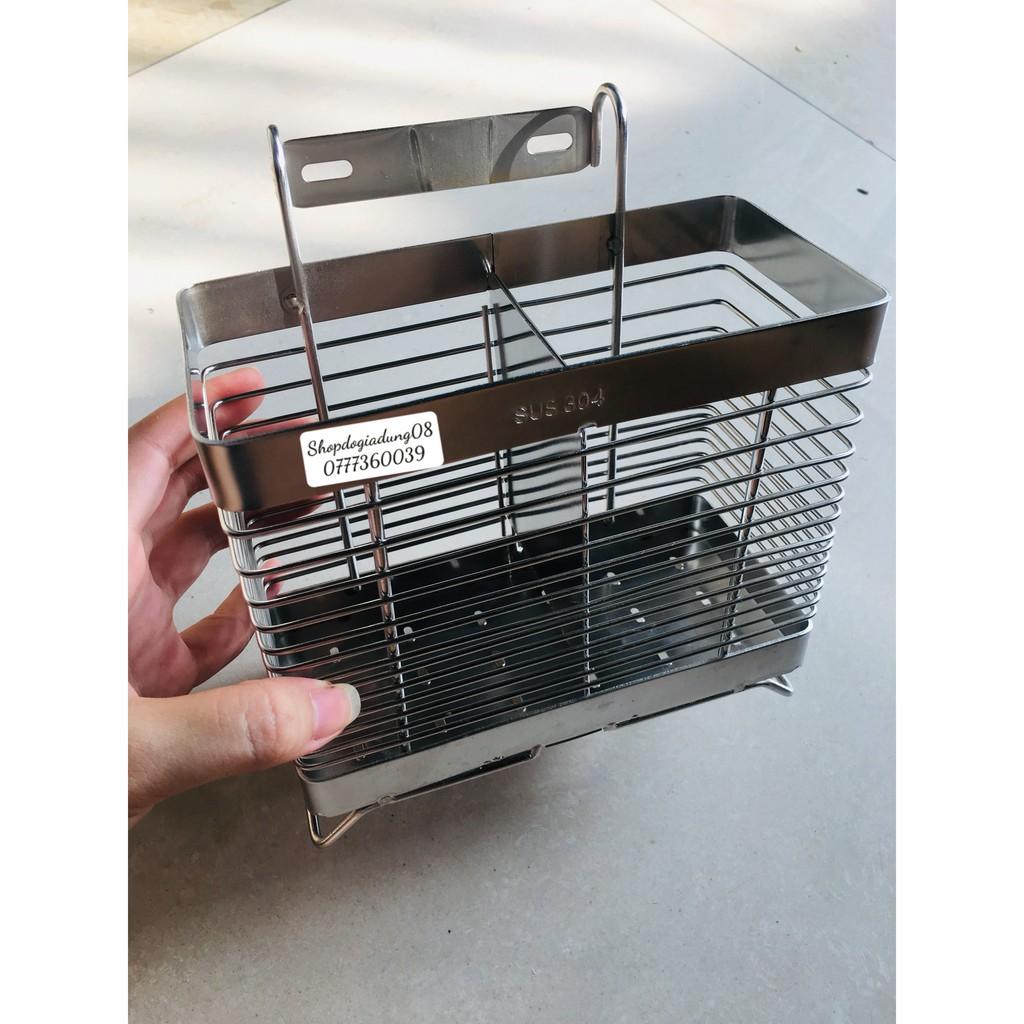 ỐNG, GIỎ ĐỰNG ĐŨA INOX 304 SUS 2 NGĂN, 1 NGĂN DÀY DẶN TIỆN LỢI