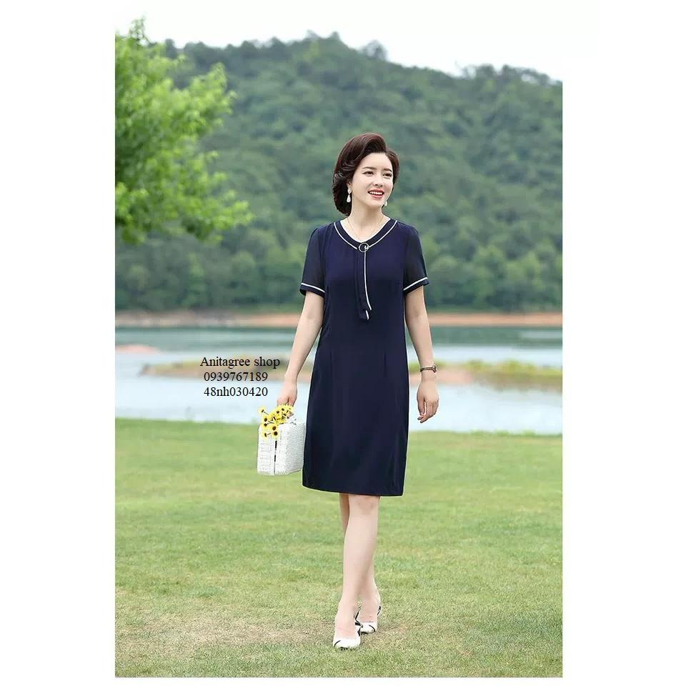 Tk03-0420-ĐẦM SUÔNG KIỂU VIỀN TAY NGẮN s-6xl
