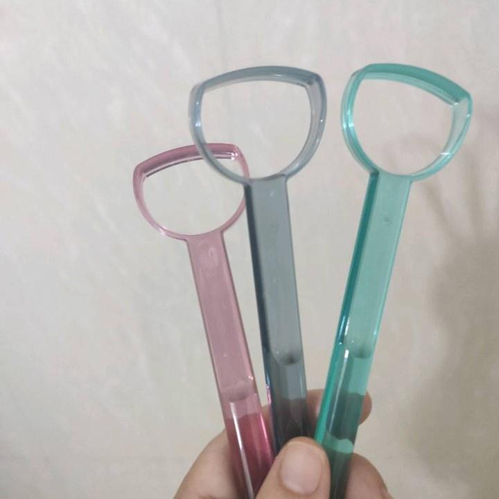 Bộ 3 dụng cụ cạo lưỡi Okina loại tròn (xanh chàm- hồng nhạt- xanh ngọc) - inochi