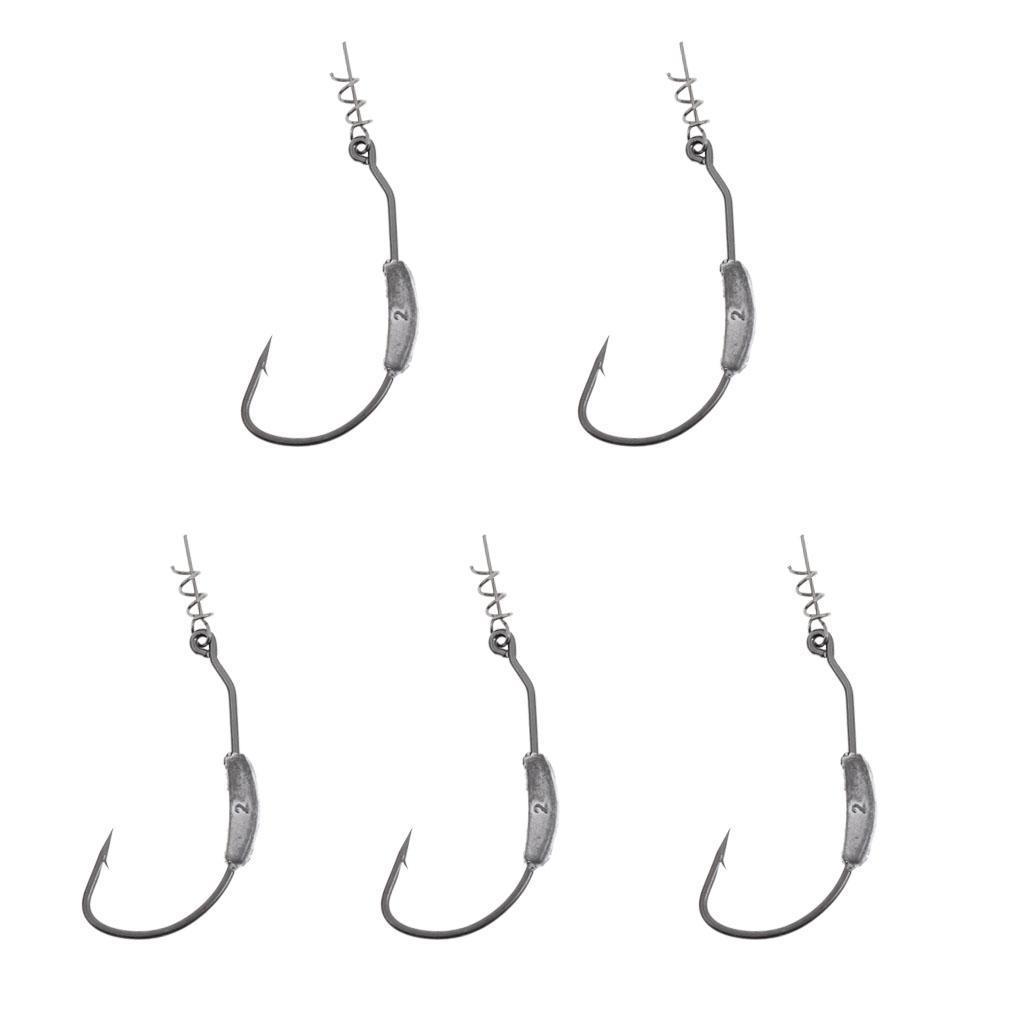 10 Pieces 2g/5g Weedless Weighted Spring Lock Twistlock Swim Bait Fishing Hooks