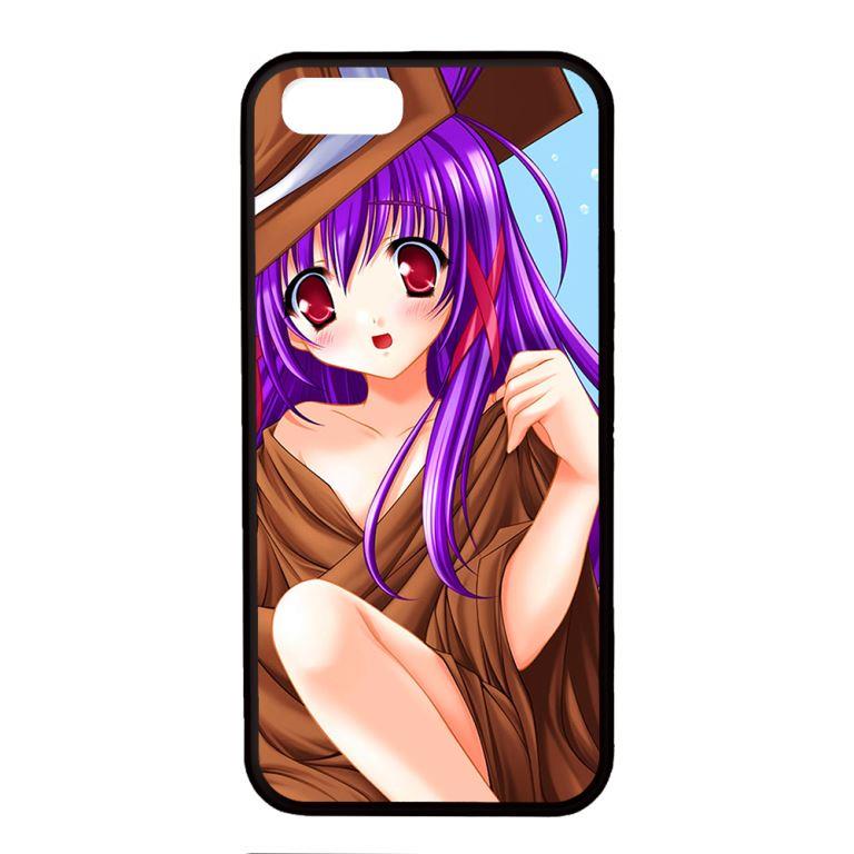 Ốp lưng dành cho điện thoại Iphone 5 Anime Cô Gái Tóc Tím