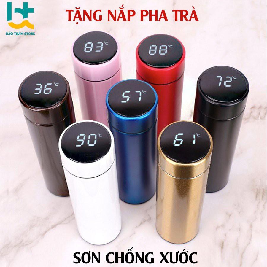 Bình giữ nhiệt hiển thị nhiệt độ cảm ứng 500ml ,nắp ngăn pha trà chất liệu inox 304 phủ sơn chống xước bảo hành 6 tháng