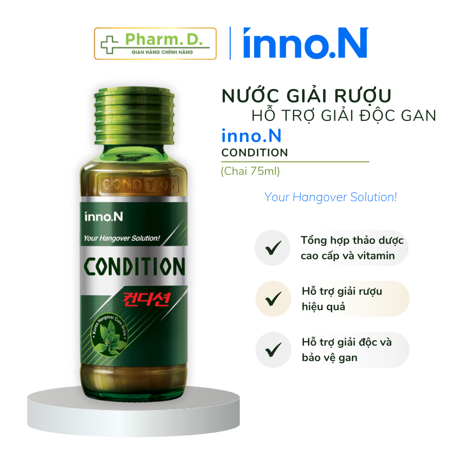 Nước Giải Rượu CONDITION inno.N Hỗ Trợ Giải Rượu Bia Hiệu Quả, Giúp Giải Độc Và Bảo Vệ Gan