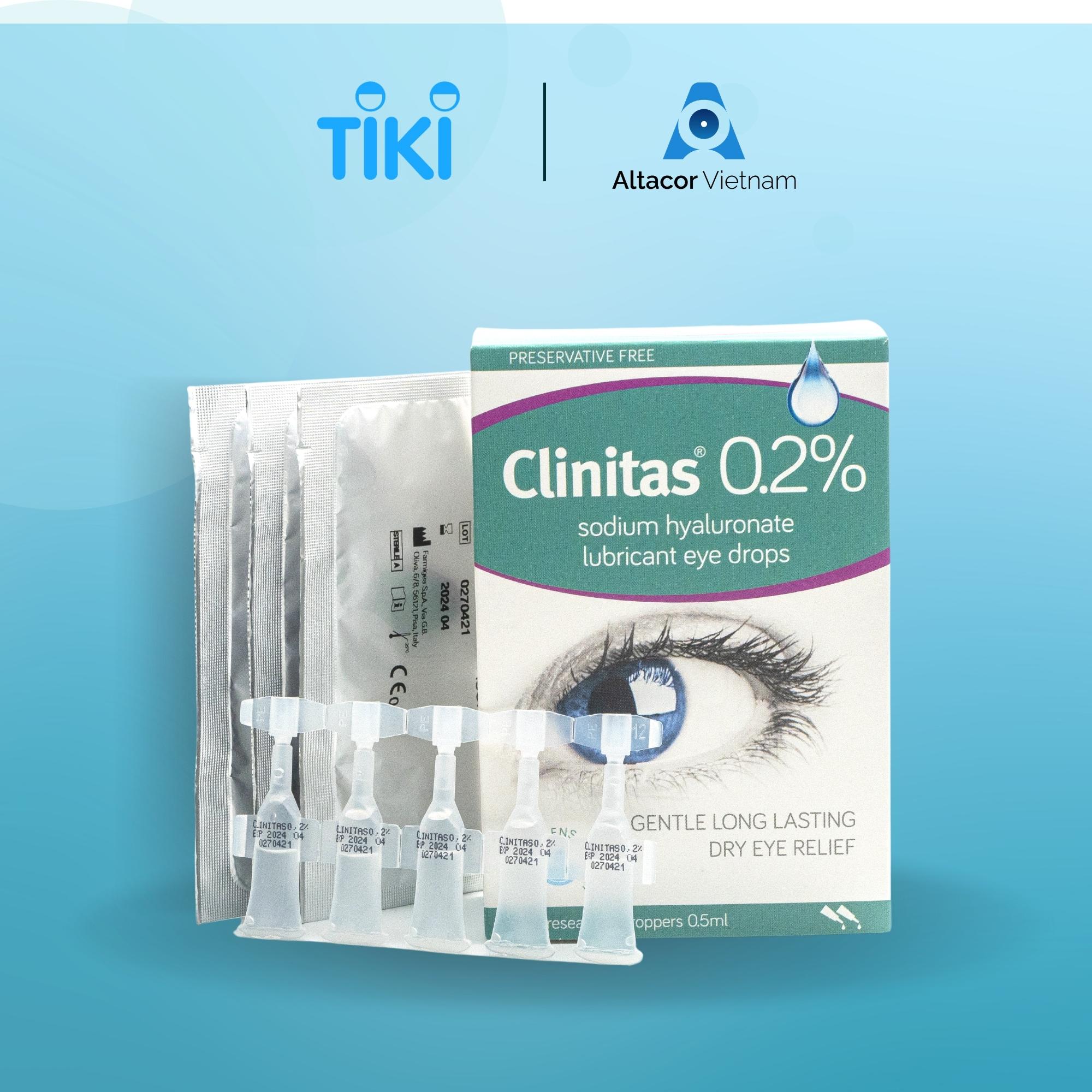 Clinitas 0.2% - Nước nhỏ mắt, nước mắt nhân tạo hộp 30 tép - Ý - [CHÍNH HÃNG