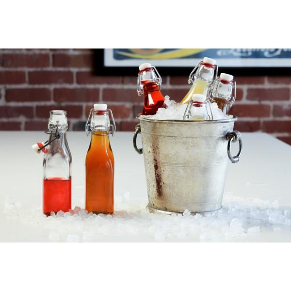 Chai thủy tinh vuông nắp cài Swing 0.25L Bormioli Rocco- Italy
