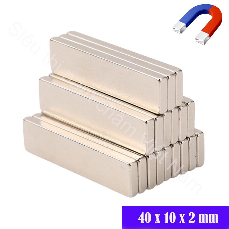 Nam châm vĩnh cửu 40x10x2mm, nam châm có lực hút mạnh set 10 viên