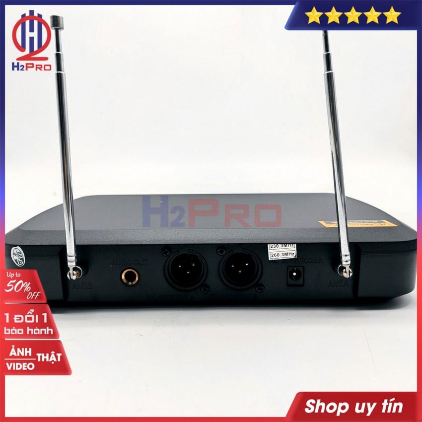 Bộ micro không dây, mic karaoke WR-209 UHF 2022, 2 mic hát karaoke không dây giá rẻ, tặng 2 đôi pin 20K-Shop H2pro