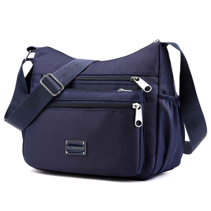 Túi Xách Nữ Vải Dù Đeo Chéo Khoá Đẹp Chất Mềm Nhiều Ngăn Chống Nước Cao Cấp Size 24cm-131