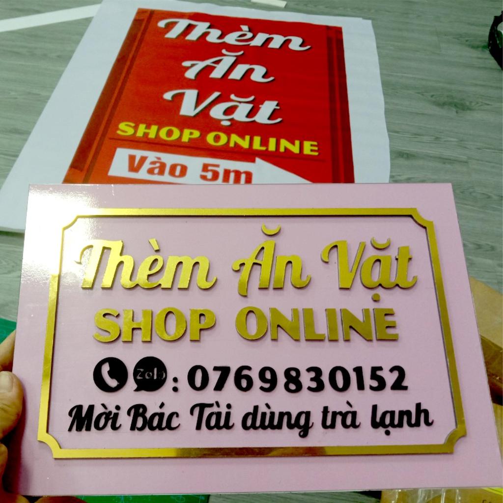 Bảng tên Shop làm bằng Alu, mica_Free Thiết Kế mẫu