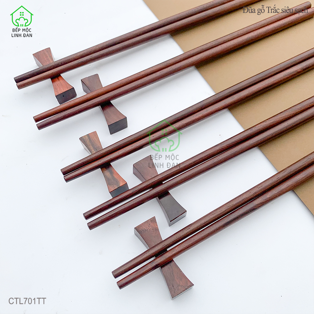 (5 Đôi ) Đũa Gỗ Trắc Việt Nam Tự Nhiên Siêu Sạch An Toàn Cho Sức Khỏe - Đũa Tròn [CTL701TT-5]