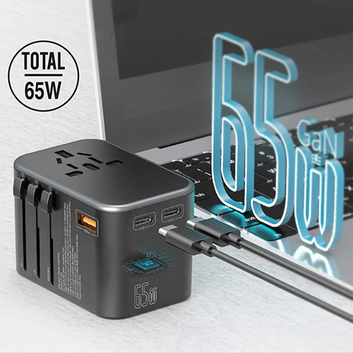 Cốc sạc Mazer Infinite.Travel SuperMINI 65W 2Type-C 1 USB M-IFTRAVEL 165PD - Hàng chính hãng