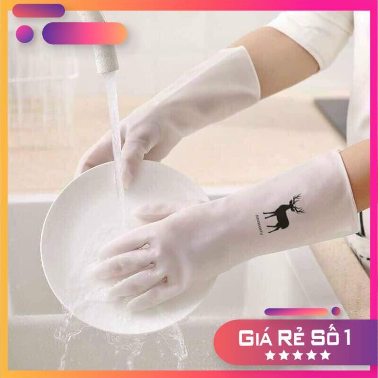 Găng Tay Cao Su Con Hươu Siêu Dai Rửa chén bát, giặt giũ siêu bền