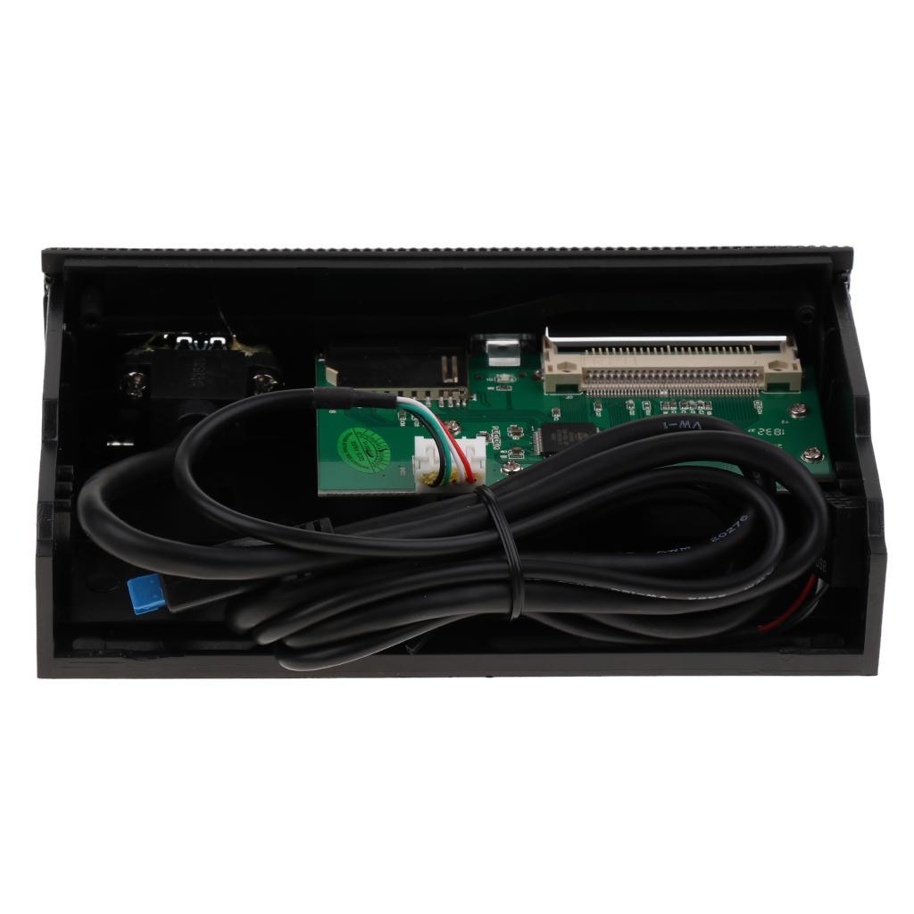 1Pack 5.25inch Desktop Case Front Panel USB3.0 Power Internal Card Reader