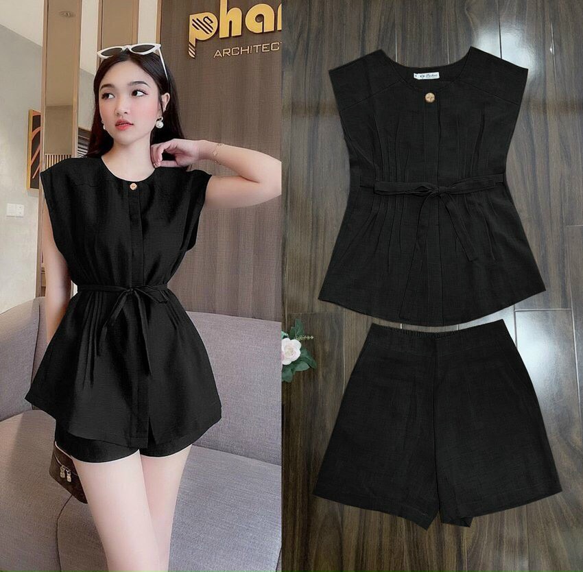 SÉT BỘ SHORT CỘT EO SANG CHẢNH