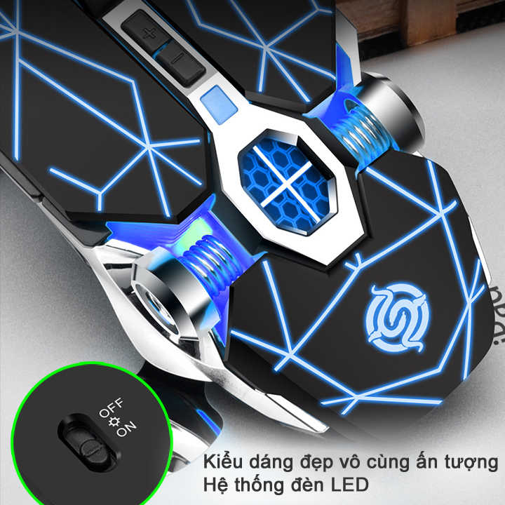 Chuột Không Dây Chuyên Game Pin Sạc Led 7 Màu Thiết kế siêu nhỏ gọn, hiện đại màu sắc ấn tượng Không dây sạc pin tiện ích - Chức năng sạc nhanh và tiết kiệm điện Wireless 2.4GHz - Tương thích nhiều dòng sản phẩm