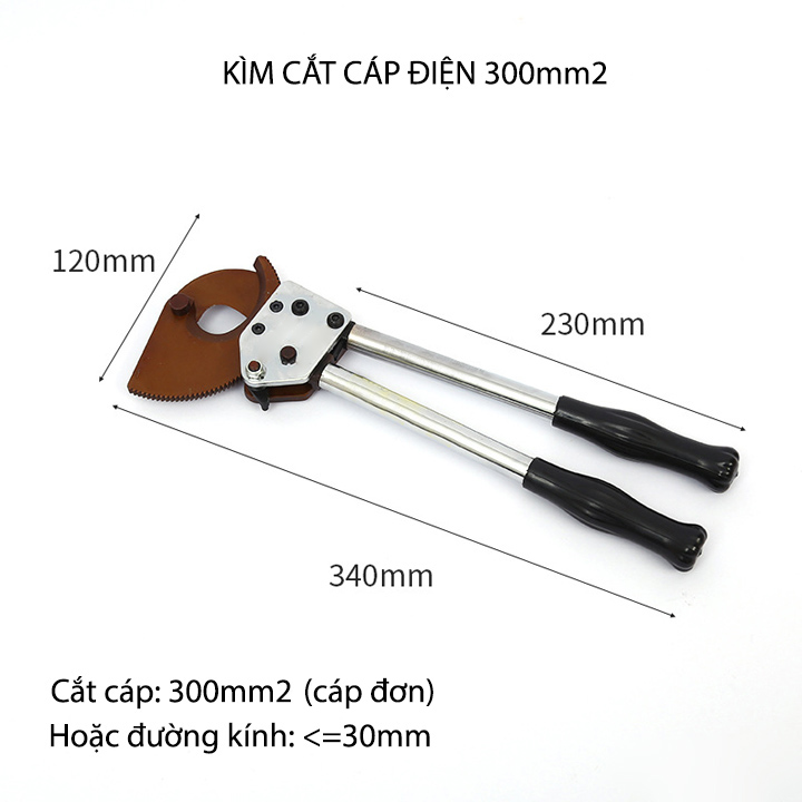 Kìm cắt cáp điện cầm tay J40, dùng cho cáp đơn 300mm2 hoặc đường kính cáp tới 30mm