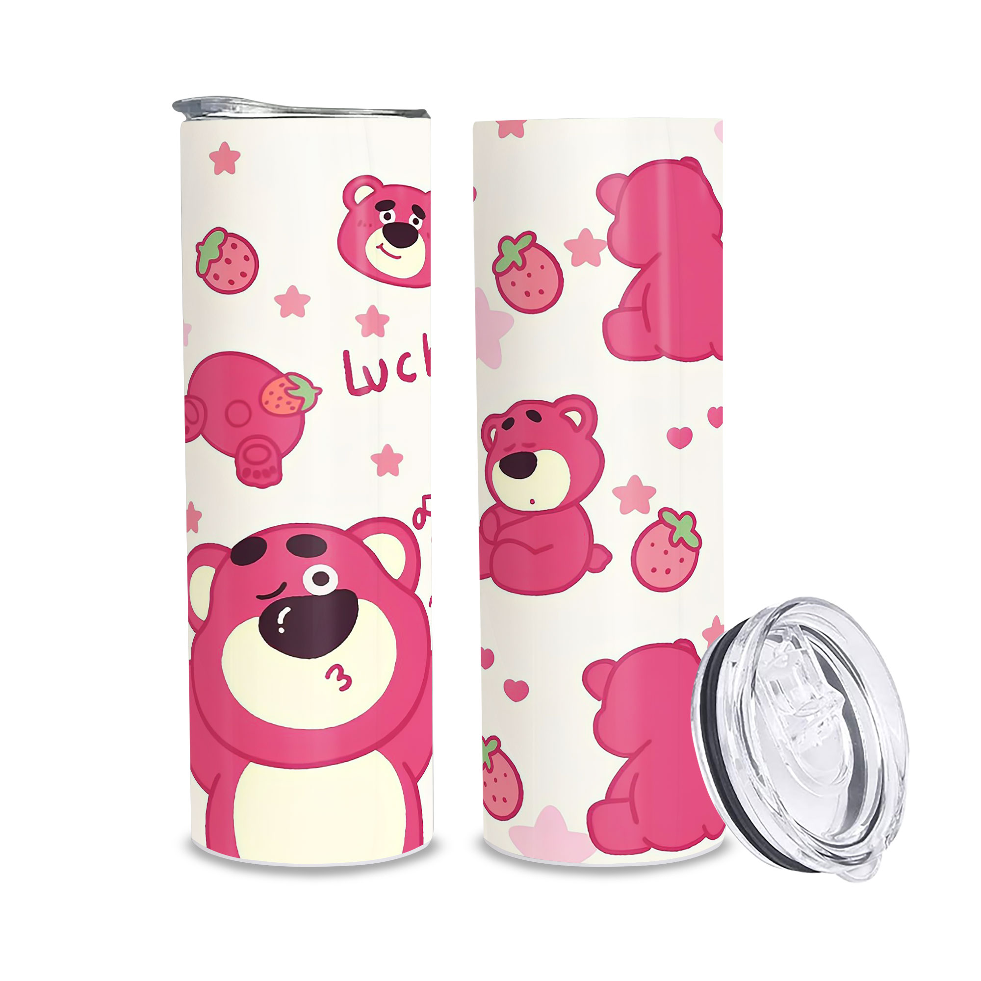 Bình Nước Gấu Dâu Lotso Giữ Nhiệt - Ly Giữ Nhiệt Gấu Dâu Lotso - Bình Giữ Nhiệt Gấu Dâu Lotso - Bình Giữ Nhiệt 2 Lớp