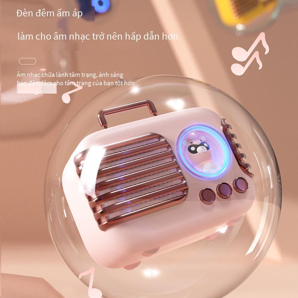 Phong cách mới nhất của phim hoạt hình loa bluetooth cổ điển vali nhỏ sáng tạo loa nhỏ di động ngoài trời loa siêu trầm sáng tạo không dây