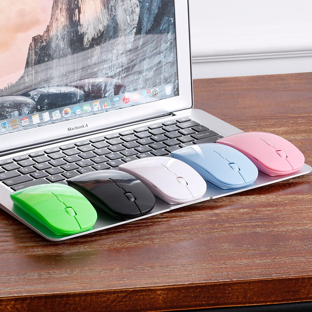 2.4G Wireless Mouse Portable Ultra-thin Mute Mouse 4 Keys Wireless Optical Mouse 1600DPI for   Desktop Computer Laptop