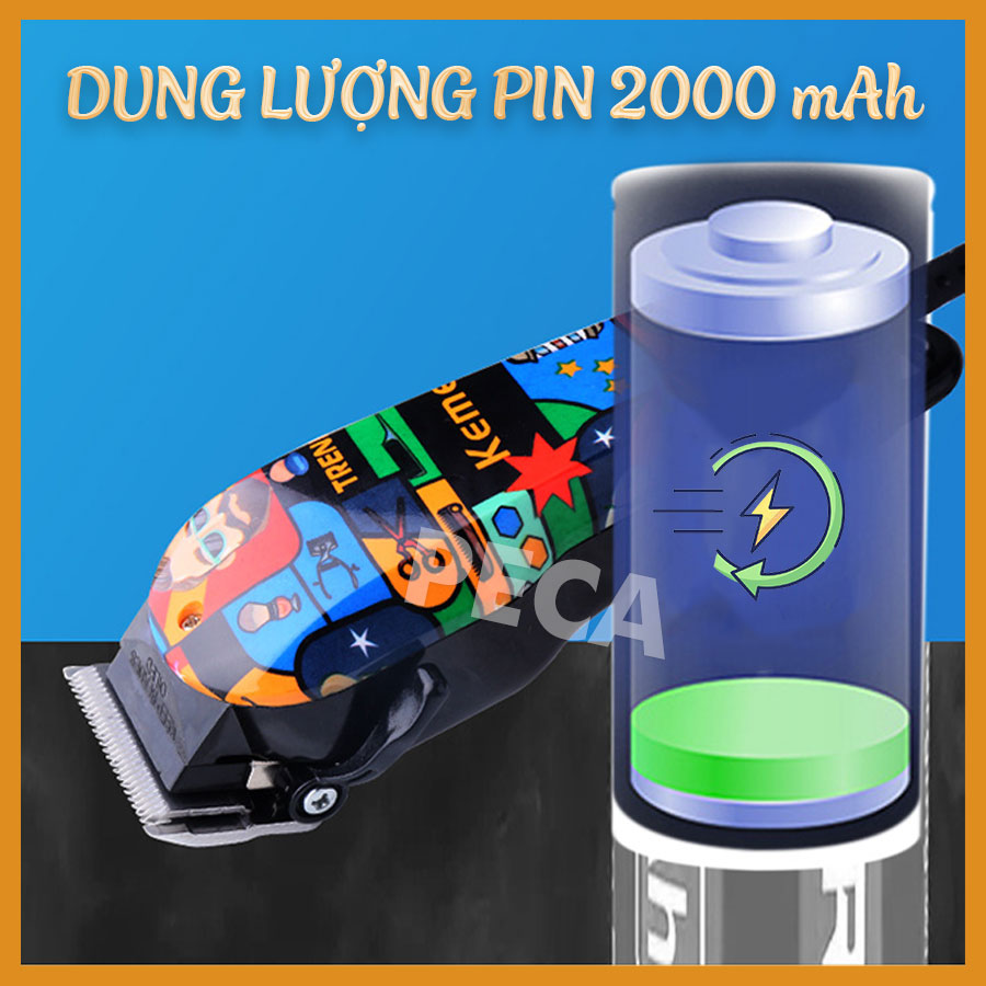 Tông đơ cắt tóc cắm điện trực tiếp KEMEI KM-MAX 2093 chuyên nghiệp công suất mạnh 10W - Hàng chính hãng