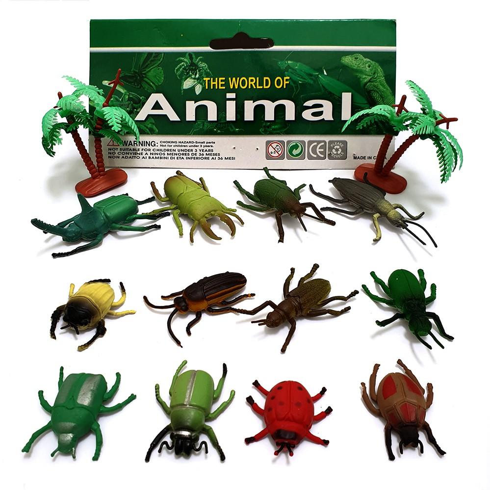 Bộ sưu tập 12 Bọ Cánh Cứng Safari - Đồ Chơi mô hình Côn Trùng Vacimall Animal World 126 cho bé 3 tuổi học hỏi, khám phá