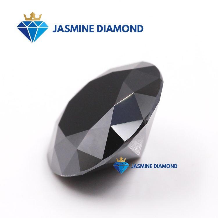 Kim cương nhân tạo Mỹ Moissanite giác cắt tròn màu đen